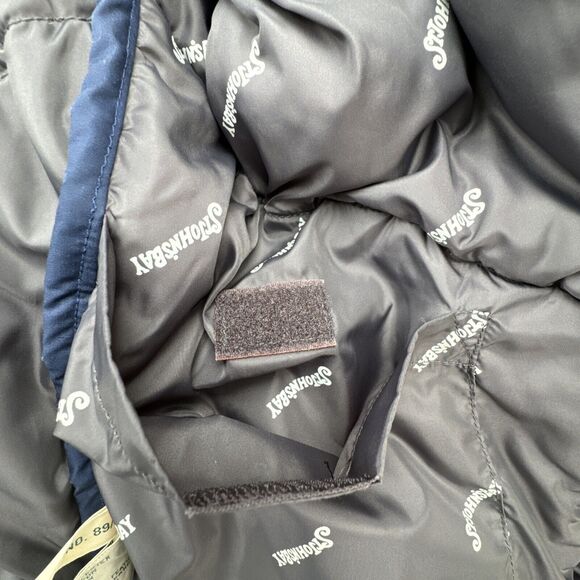 VTG St Johns Bay Mens Down Puffer Vest Size Large Blue Quilted Down Insulated - Picture 15 of 16